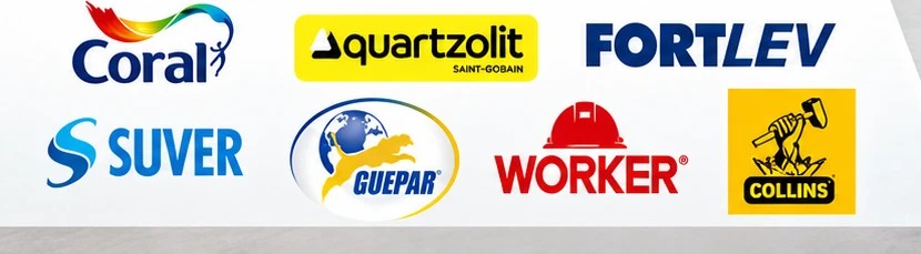 Marcas parceiras: Coral, Quartzolit, Fortlev, Suver, Guepar, Worker e Collins